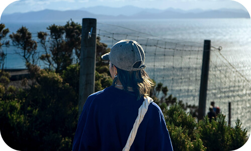New Zealand employee out for a walk along coastal track