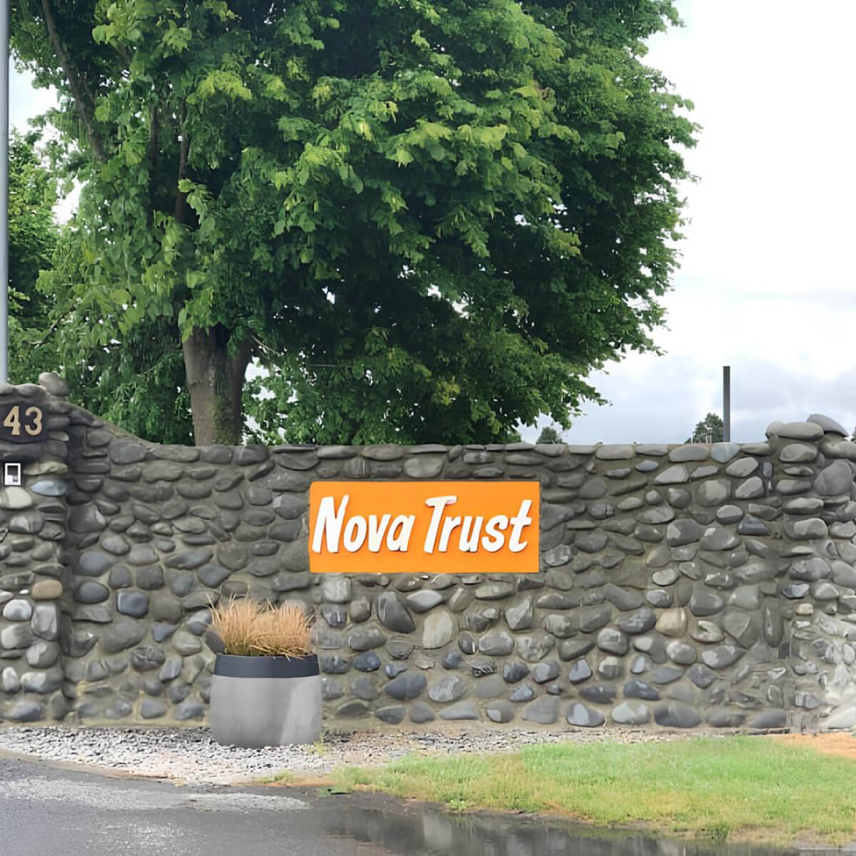 Nova Trust property in Christchurch, NZ with signage displaying logo